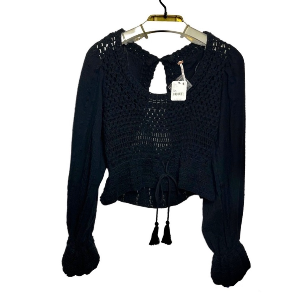 New FREE PEOPLE Megan Crochet Top size S - Picture 2 of 8